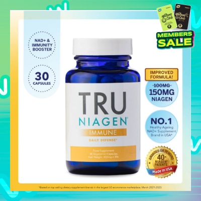 TRU NIAGEN Immune Daily Defence Food Supplement Vegetarian Capsules (Support Healthy Immune Cell Function + Maintain Beauty) 30s
