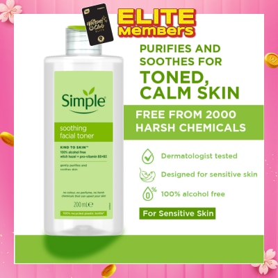 SIMPLE Kind To Skin Soothing Facial Toner 200ml (Expiry: Jul`2026)