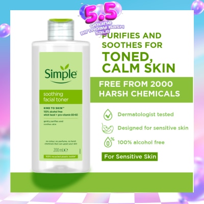 SIMPLE - Kind To Skin Soothing Facial Toner 200ml (Expiry: Apr`2027)