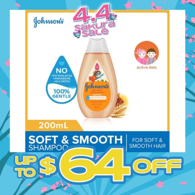 JOHNSON'S Baby - Baby Active Kids Soft And Smooth Shampoo For Soft And Smooth Hair (For Silky Smooth Hair) 200ml