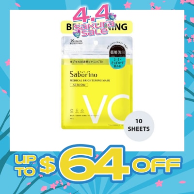 SABORINO - Medical Facial Sheet Mask Brightening (Help Fade Discolouration, Brighten Your Skin And Help Reduce The Appearance Of Acne Scars) 10s