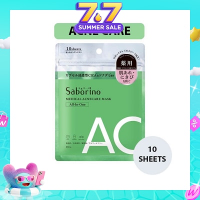 SABORINO - Medical Facial Sheet Mask Acne (Infused With Licorice Root Extract To Help Prevent Rough Skin And Acne) 10s
