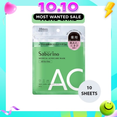 SABORINO Medical Facial Sheet Mask Acne (Infused With Licorice Root Extract To Help Prevent Rough Skin And Acne) 10s image