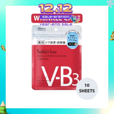 SABORINO Medical Facial Sheet Mask Wrinkle (Infused With Niacinamide To Help Improve Skin Complexion) 10s