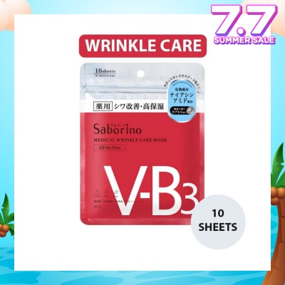 SABORINO Medical Facial Sheet Mask Wrinkle (Infused With Niacinamide To Help Improve Skin Complexion) 10s