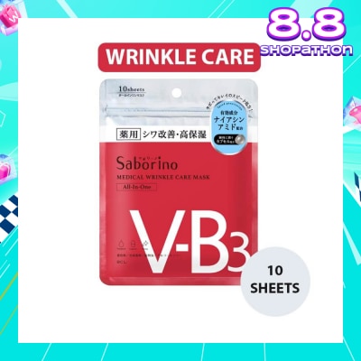 SABORINO Medical Facial Sheet Mask Wrinkle (Infused With Niacinamide To Help Improve Skin Complexion) 10s