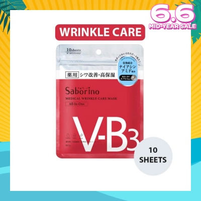 SABORINO Medical Facial Sheet Mask Wrinkle (Infused With Niacinamide To Help Improve Skin Complexion) 10s