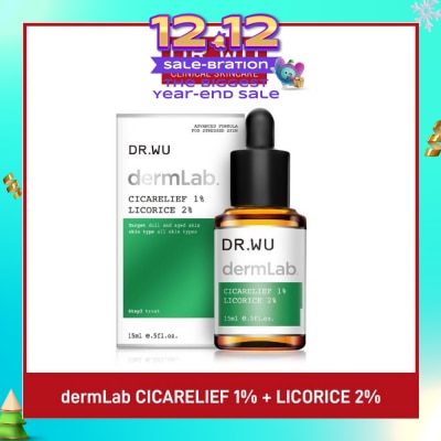 DR. WU Dermlab Solutions 1% Cicarelief +2% Licorice (Specifically For Skins That Are Prone To Irritation, Allergy, And Redness) 15ml
