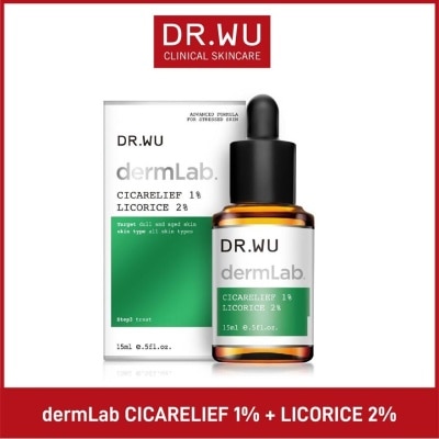 DR. WU Dermlab Solutions 1% Cicarelief +2% Licorice (Specifically For Skins That Are Prone To Irritation, Allergy, And Redness) 15ml