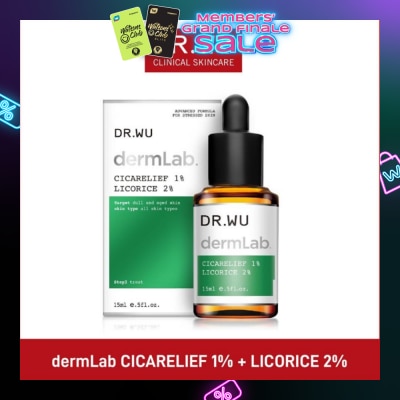 DR. WU Dermlab Solutions 1% Cicarelief +2% Licorice (Specifically For Skins That Are Prone To Irritation, Allergy, And Redness) 15ml