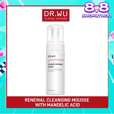 DR. WU Mandelik Renewal Cleansing Mousse (Target To Rough And Enlarged Pore Skin. Suitable For Normal To Combination Skin) 150ml