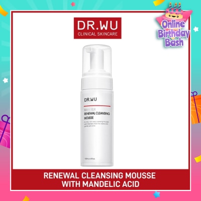 DR. WU Mandelik Renewal Cleansing Mousse (Target To Rough And Enlarged Pore Skin. Suitable For Normal To Combination Skin) 150ml