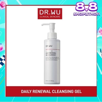 DR. WU Mandelik Renewal Daily Gel Cleansing Gel (Purifies Pores, Exfoliation, Balances Sebum Production, Inhibits Bacterial Growth, Prevents Acne Growth) 200ml
