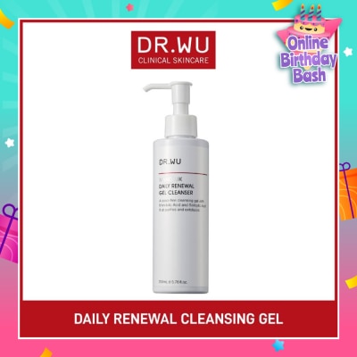 DR. WU Mandelik Renewal Daily Gel Cleansing Gel (Purifies Pores, Exfoliation, Balances Sebum Production, Inhibits Bacterial Growth, Prevents Acne Growth) 200ml