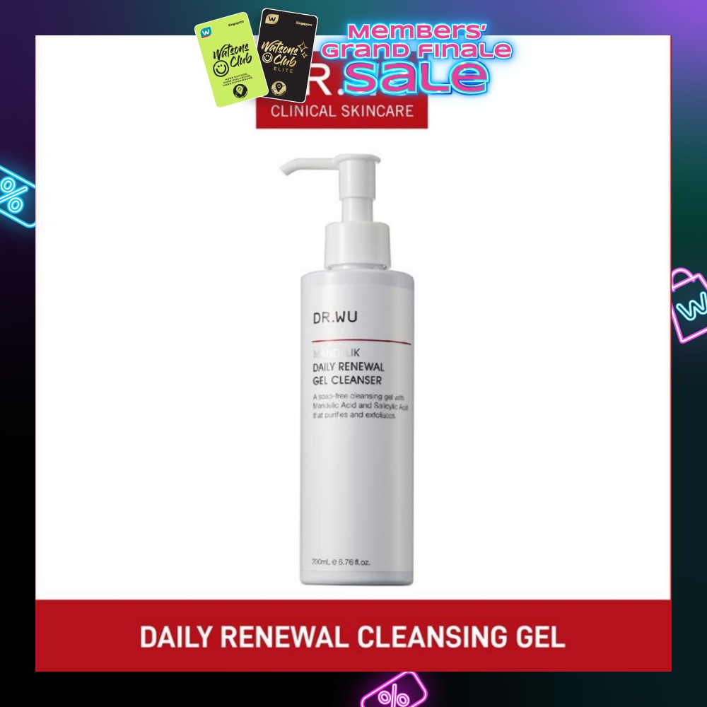 Mandelik Renewal Daily Gel Cleansing Gel (Purifies Pores, Exfoliation, Balances Sebum Production, Inhibits Bacterial Growth, Prevents Acne Growth) 200ml
