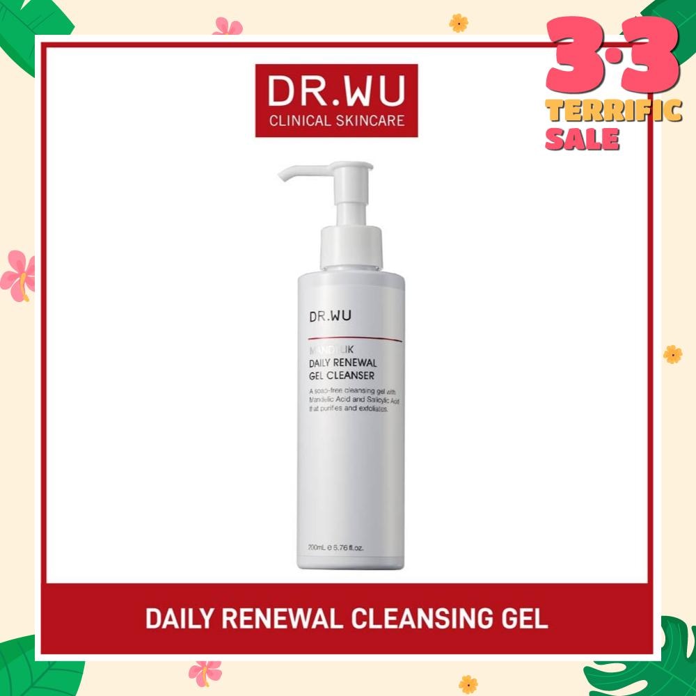 Mandelik Renewal Daily Gel Cleansing Gel (Purifies Pores, Exfoliation, Balances Sebum Production, Inhibits Bacterial Growth, Prevents Acne Growth) 200ml