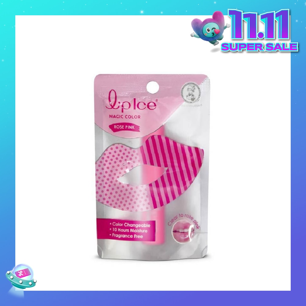 Lip Ice Magic Colour, Rose Pink, Fragrance Free (Color Changing, Long Lasting Moisture For Fuller, Bouncy Lips, Protect Lips Against Harmful Environment) 2g<BR>
