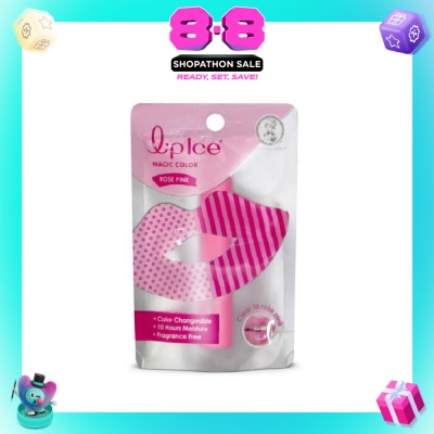 MENTHOLATUM - Lip Ice Magic Colour, Rose Pink, Fragrance Free (Color Changing, Long Lasting Moisture For Fuller, Bouncy Lips, Protect Lips Against Harmful Environment) 2g