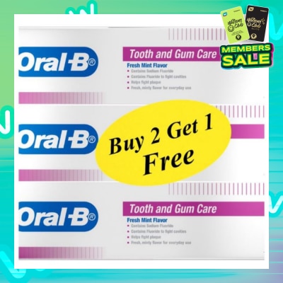 ORAL-B Oral-B Tooth and Gum Care Fresh Mint Toothpaste 100ml x 3s