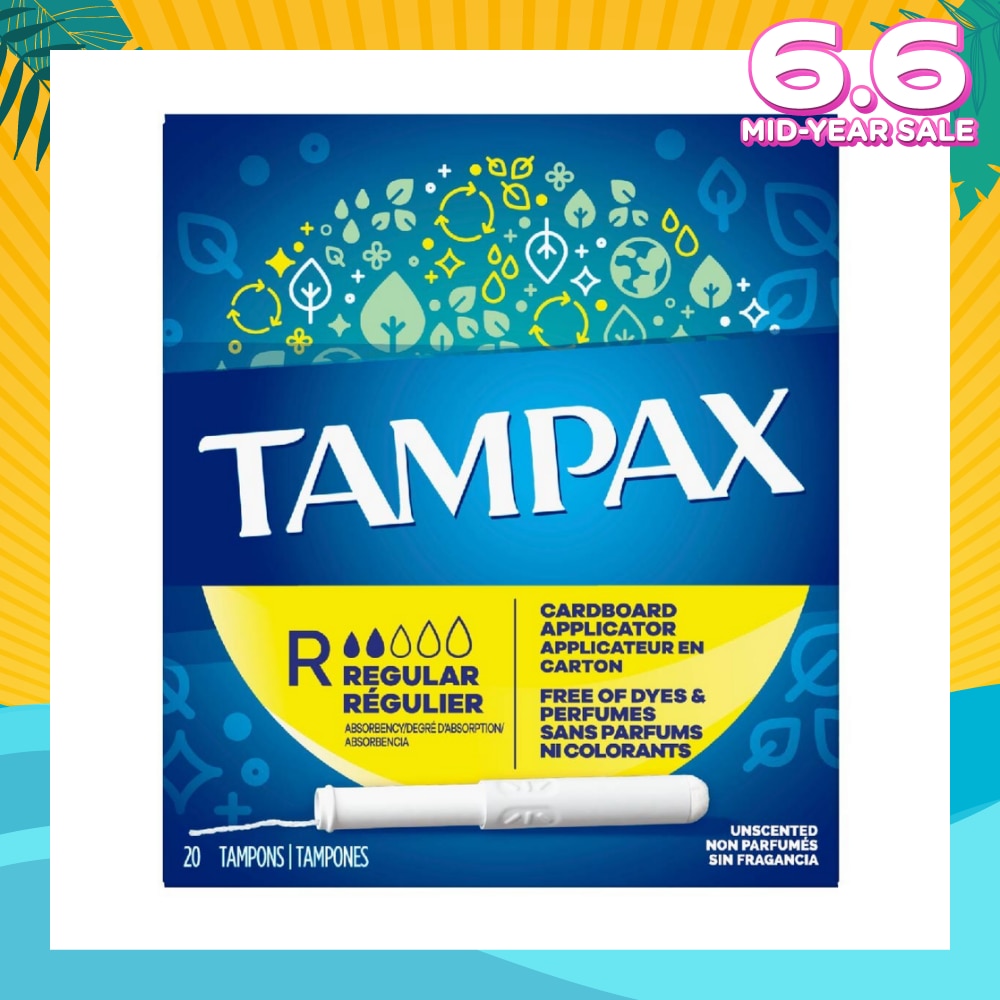Cardboard Regular Tampons Unscented 20s