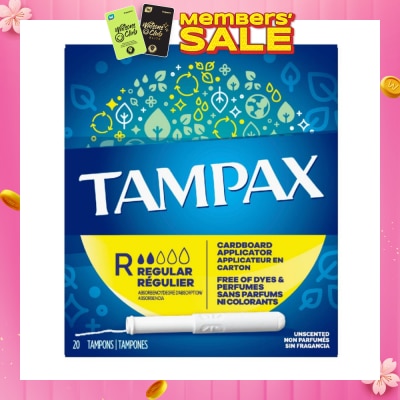 TAMPAX Cardboard Regular Tampons Unscented 20s
