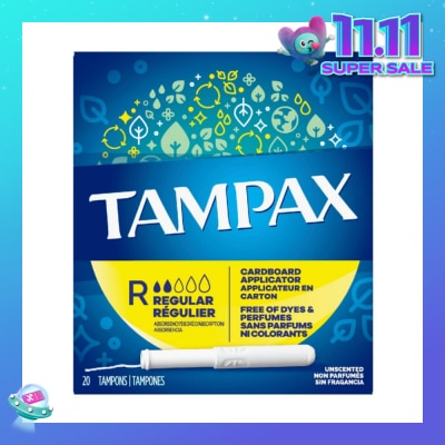 TAMPAX Cardboard Regular Tampons Unscented 20s