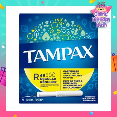 TAMPAX Cardboard Regular Tampons Unscented 20s