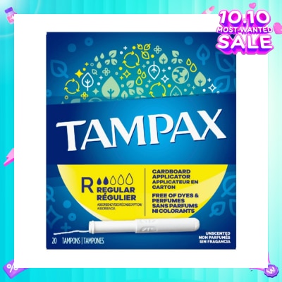 TAMPAX Cardboard Regular Tampons Unscented 20s