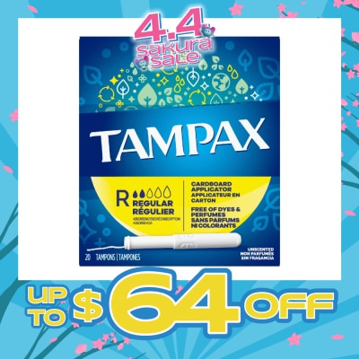 TAMPAX - Cardboard Regular Tampons Unscented 20s