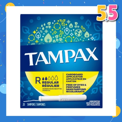 TAMPAX Cardboard Regular Tampons Unscented 20s