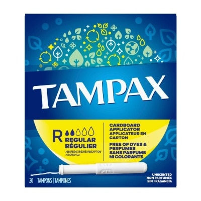 TAMPAX Cardboard Regular Tampons Unscented 20s