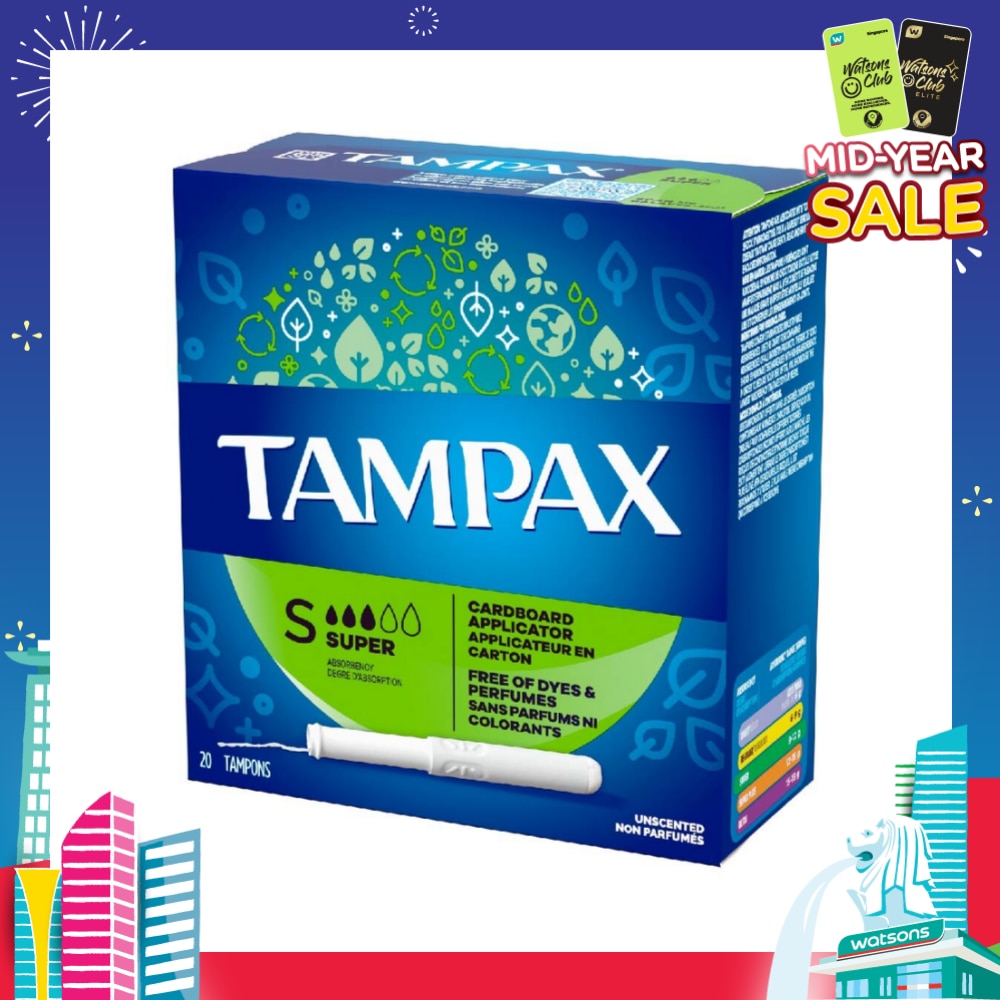 Anti-Slip Grip Cardboard Applicator Super Absorbency Tampons 20s