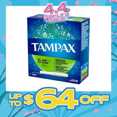 TAMPAX - Anti-Slip Grip Cardboard Applicator Super Absorbency Tampons 20s