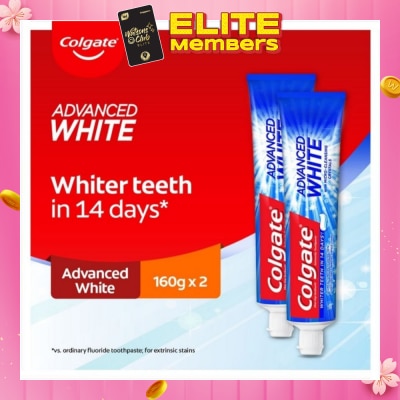 COLGATE Advanced Whitening Toothpaste 160gx2 Twin Pack