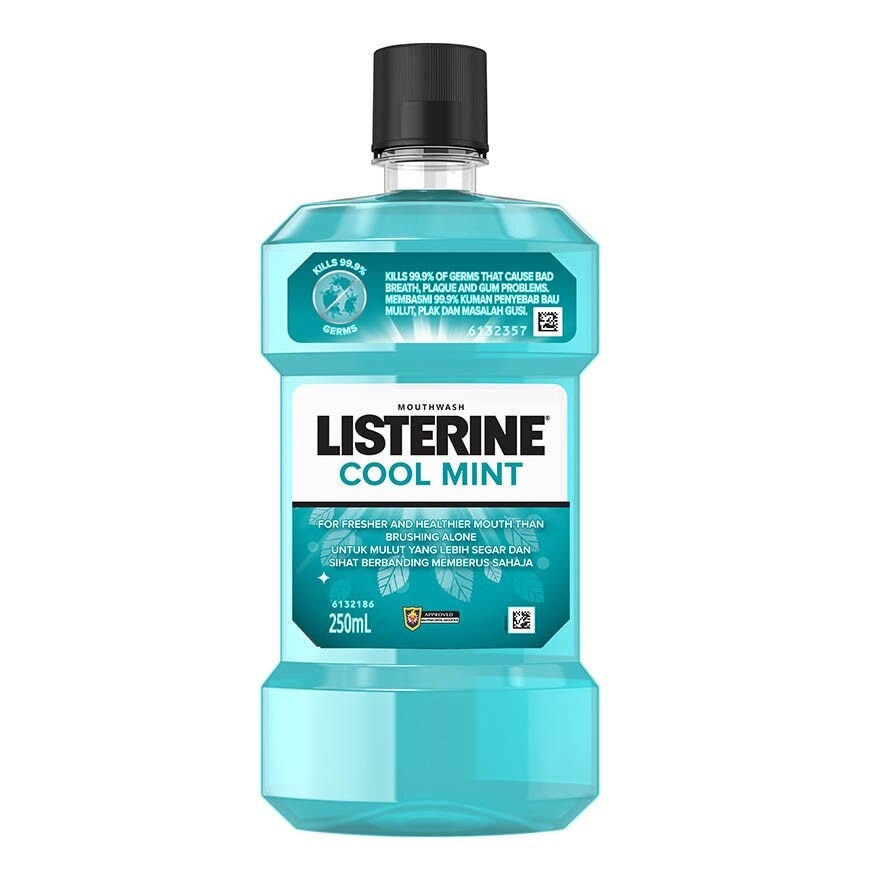 Mouthwash Cool Mint With 4 Essential Oils (Kills 99.9% Germs That Causes Bad Breath) 250ml