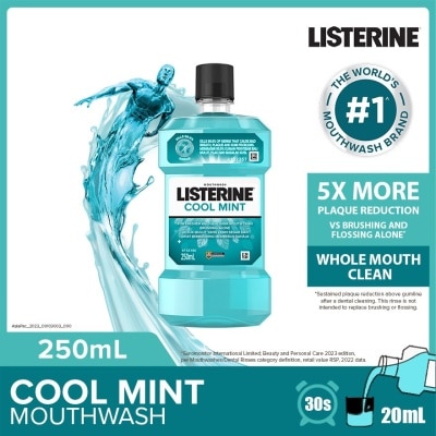 LISTERINE Mouthwash Cool Mint With 4 Essential Oils (Kills 99.9% Germs That Causes Bad Breath) 250ml