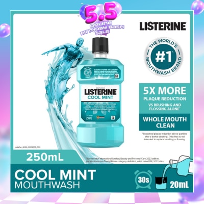 LISTERINE - Listerine Mouthwash Cool Mint With 4 Essential Oils 250ml