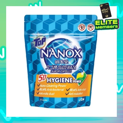 TOP Nanox Laundry Capsules (99.99% Anti-Bacterial, Anti Virus, Anti Malodour, Anti Mite Dust) 32s