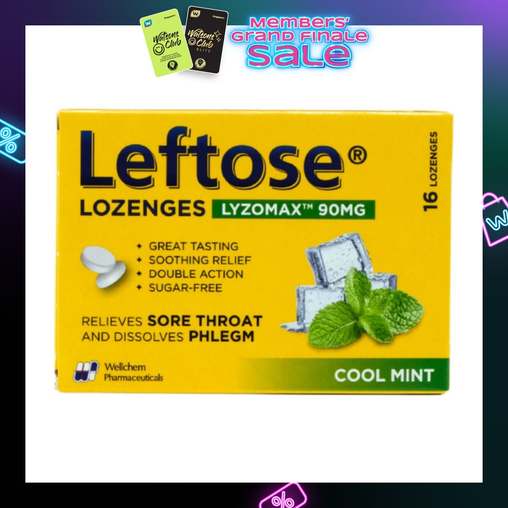 LEFTOSE LOZENGES COOL MINT 16S