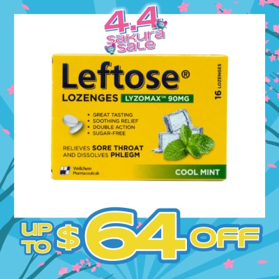 LEFTOSE - LEFTOSE LOZENGES COOL MINT 16S