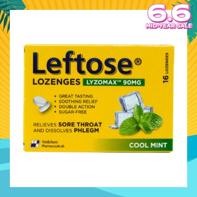 LEFTOSE LEFTOSE LOZENGES COOL MINT 16S