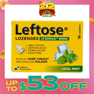 LEFTOSE LEFTOSE LOZENGES COOL MINT 16S