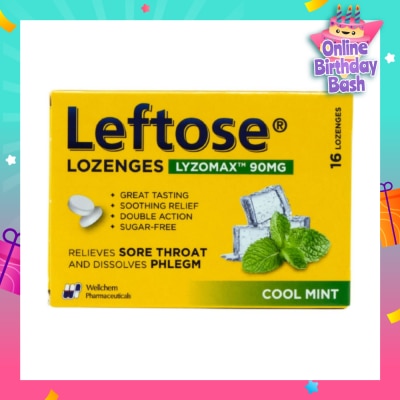 LEFTOSE LEFTOSE LOZENGES COOL MINT 16S