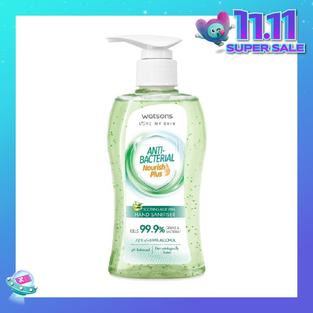 Anti Bacterial Nourish Plus Soothing Aloe Vera Hand Sanitiser (Kills 99.9% Germs And Bacteria*) 200ml