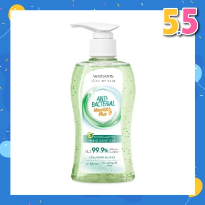 WATSONS Anti Bacterial Nourish Plus Soothing Aloe Vera Hand Sanitiser (Kills 99.9% Germs And Bacteria*) 200ml