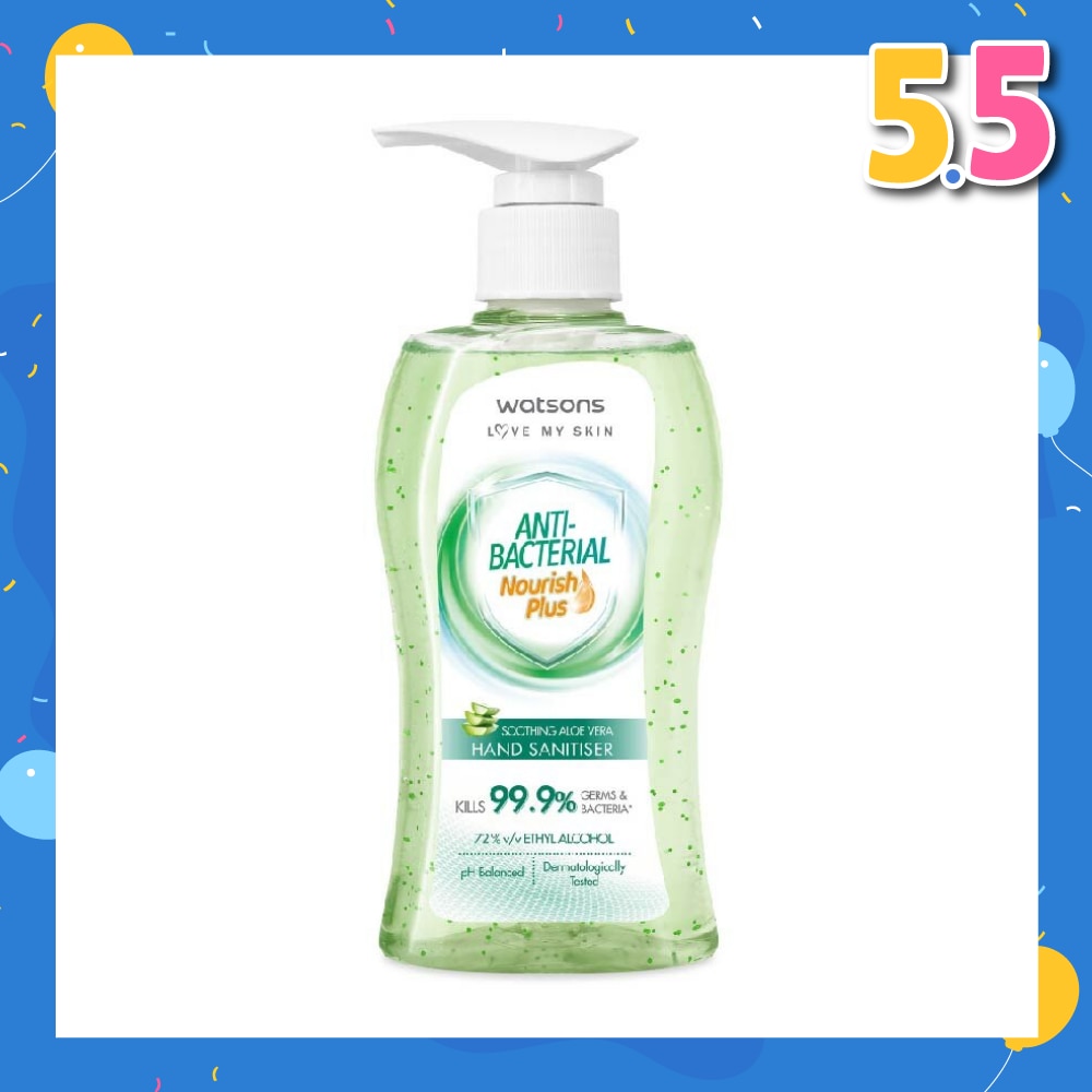 Anti Bacterial Nourish Plus Soothing Aloe Vera Hand Sanitiser (Kills 99.9% Germs And Bacteria*) 200ml