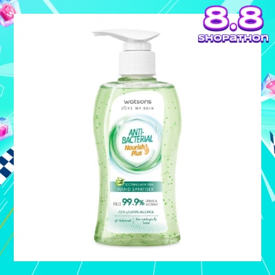 WATSONS Anti Bacterial Nourish Plus Soothing Aloe Vera Hand Sanitiser (Kills 99.9% Germs And Bacteria*) 200ml
