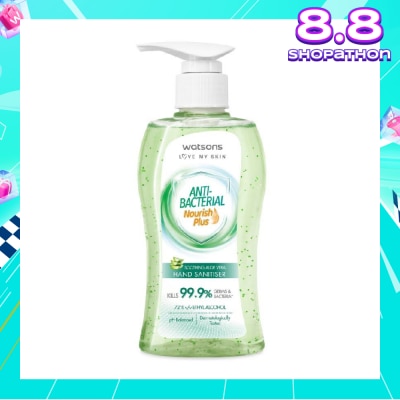 WATSONS Anti Bacterial Nourish Plus Soothing Aloe Vera Hand Sanitiser (Kills 99.9% Germs And Bacteria*) 200ml