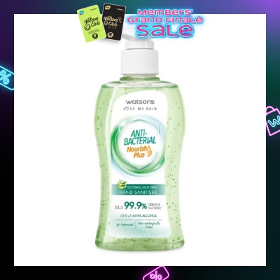 WATSONS Anti Bacterial Nourish Plus Soothing Aloe Vera Hand Sanitiser (Kills 99.9% Germs And Bacteria*) 200ml