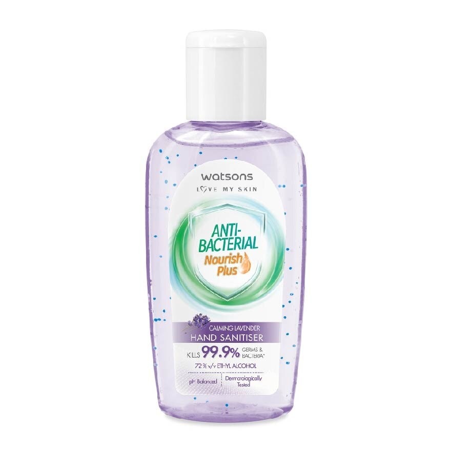 Anti Bacterial Nourish Plus, Calming Lavender Hand Sanitiser (Kills 99.9% Germs And Bacteria*) 60ml